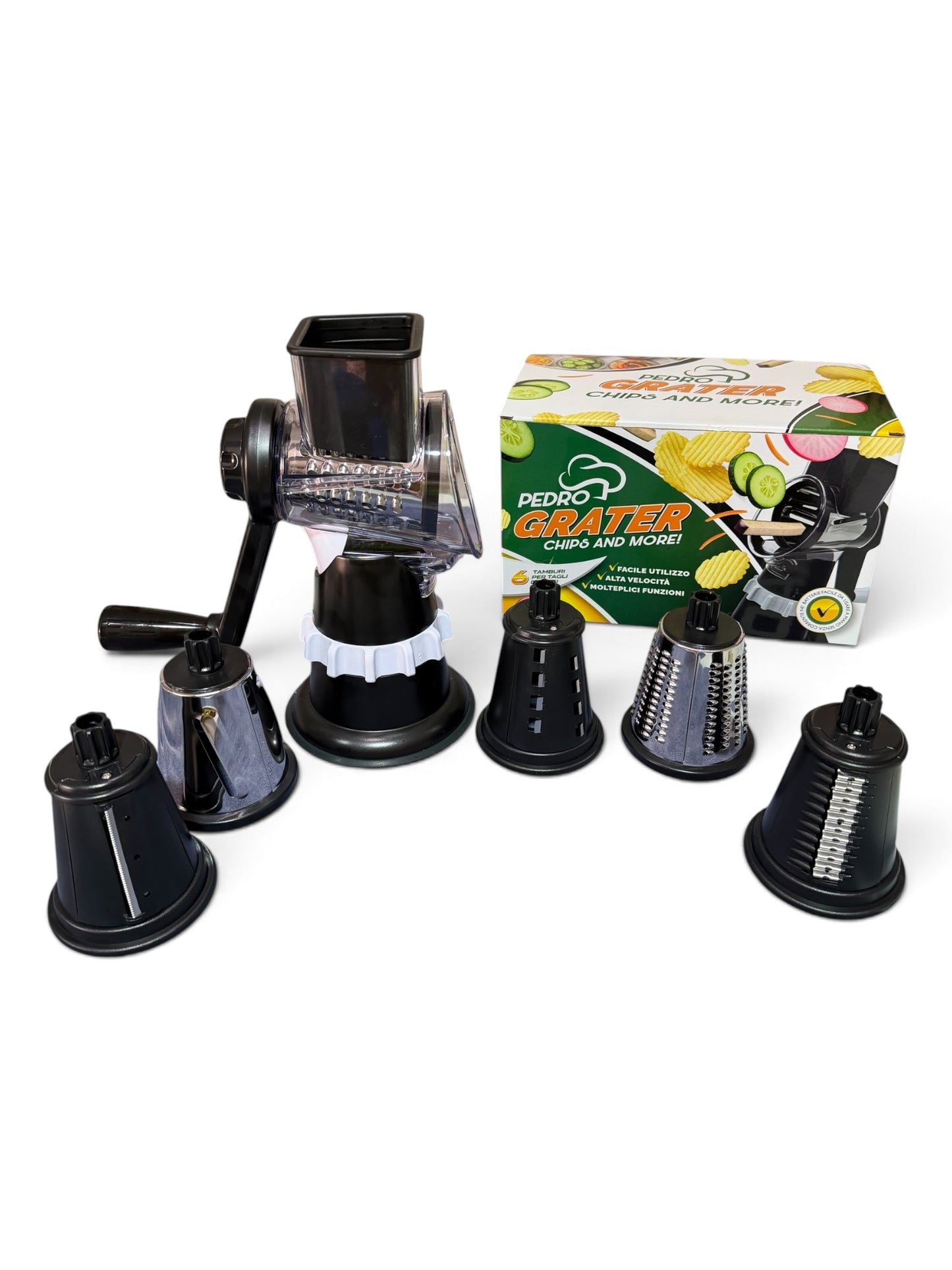 GRATER 6 in 1 in acciaio inox molteplici funzioni facili e veloci