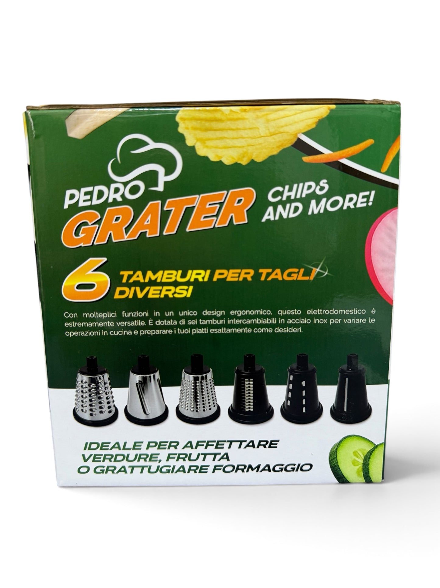 GRATER 6 in 1 in acciaio inox molteplici funzioni facili e veloci