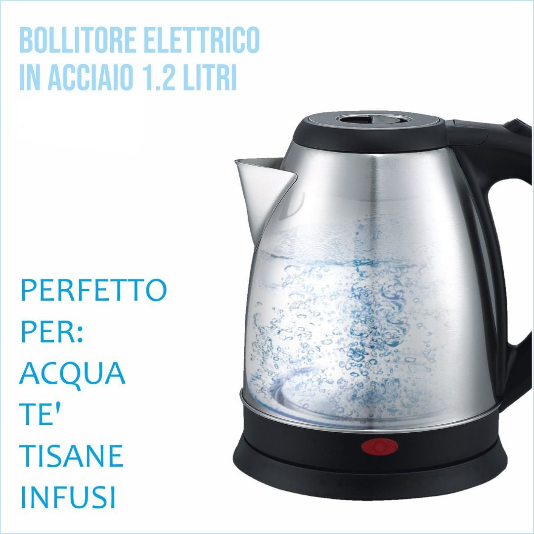 Bollitore Elettrico 1.2L – Single Wall Electric Kettle In Stainless Steel