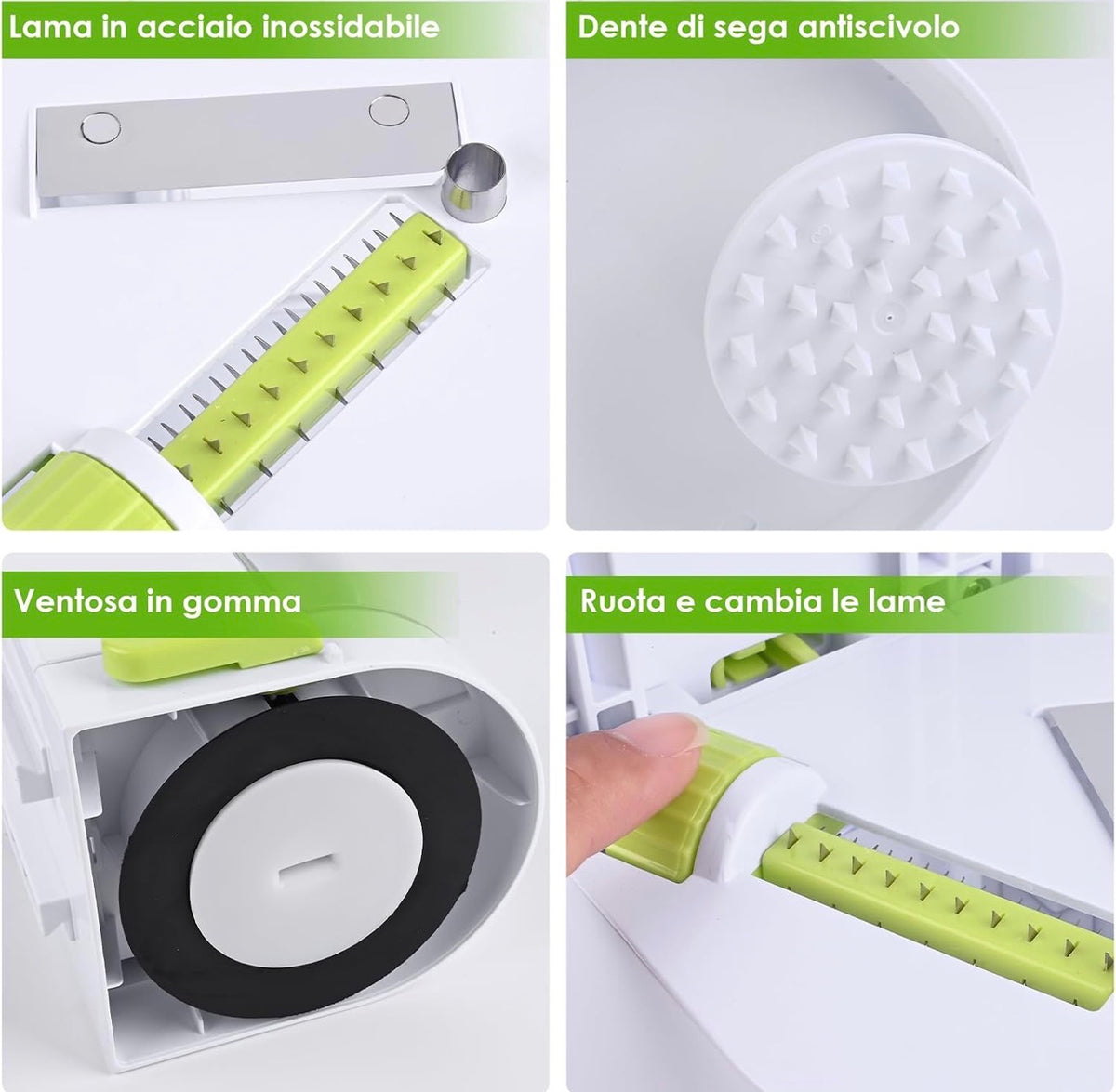 Spiralizzatore 4 in 1 per spaghetti di zucchine con contenitore di raccolta