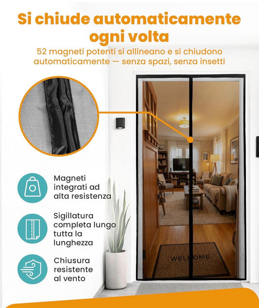 Zanzariera Magnetica Con chiusura automatica ad ogni passaggio