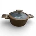 Casseruola Antiaderente 20 cm con Manici Soft Touch Fondo Full Induction Coperchio in Vetro e Silicone Antirottura