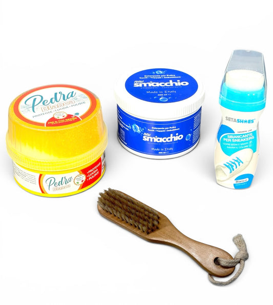 SET PIETRA BIANCA SMACCHIO SBIANCANTE SPAZZOLA